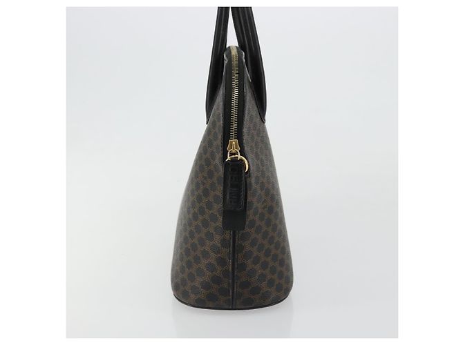 Céline CELINE Macadam Canvas Hand Bag PVC Leather Black Gold - vista 5