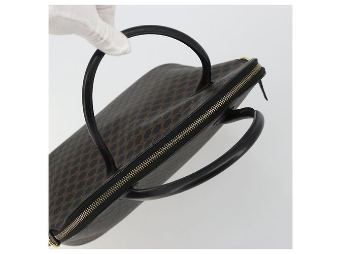Céline CELINE Macadam Canvas Hand Bag PVC Leather Black Gold - vista 6