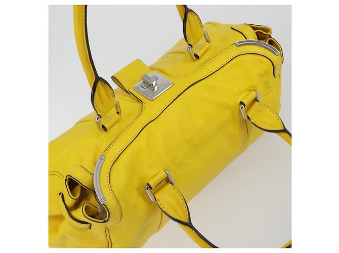 Céline CELINE Handtasche Leder Gelb Silber - Ansicht 6