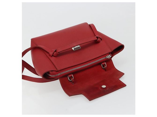 Céline CELINE Belt Bag Micro Hand Bag Leather 2way Red Silver - vista 17