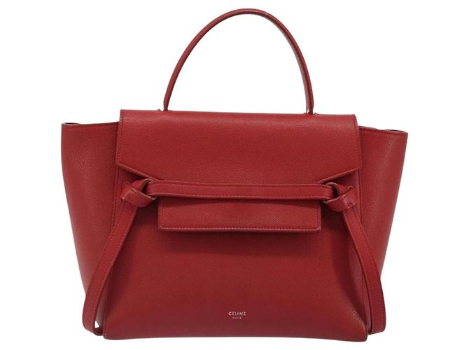 Céline CELINE Belt Bag Micro Hand Bag Leather 2way Red Silver - vista 2