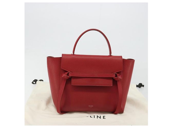 Céline CELINE Belt Bag Micro Hand Bag Leather 2way Red Silver - vista 25