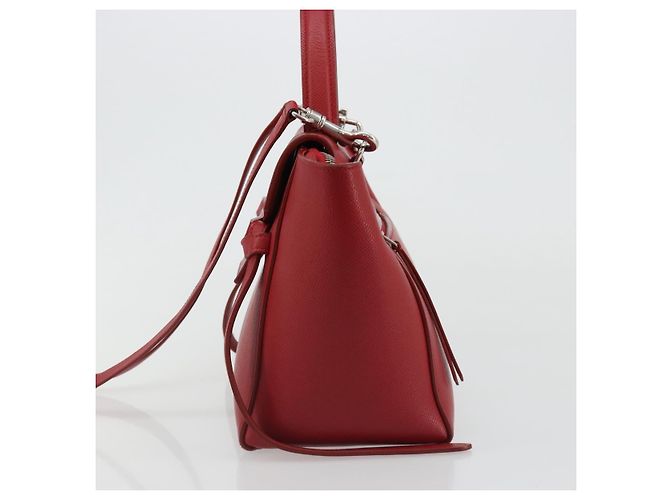 Céline CELINE Belt Bag Micro Hand Bag Leather 2way Red Silver - vista 4