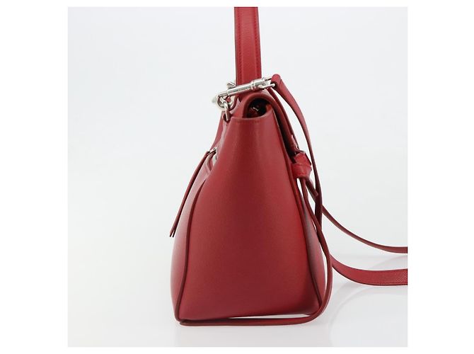 Céline CELINE Belt Bag Micro Hand Bag Leather 2way Red Silver - vista 5