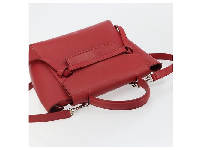 Céline CELINE Belt Bag Micro Hand Bag Leather 2way Red Silver - vista 6