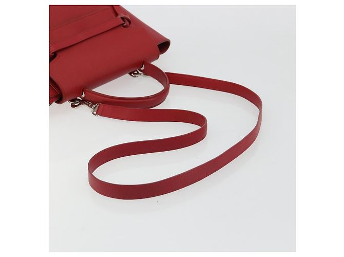 Céline CELINE Belt Bag Micro Hand Bag Leather 2way Red Silver - vista 9