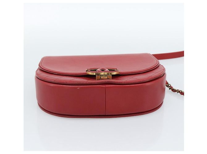 CHANEL Chain Shoulder Bag Calf Skin Red CC - view 11