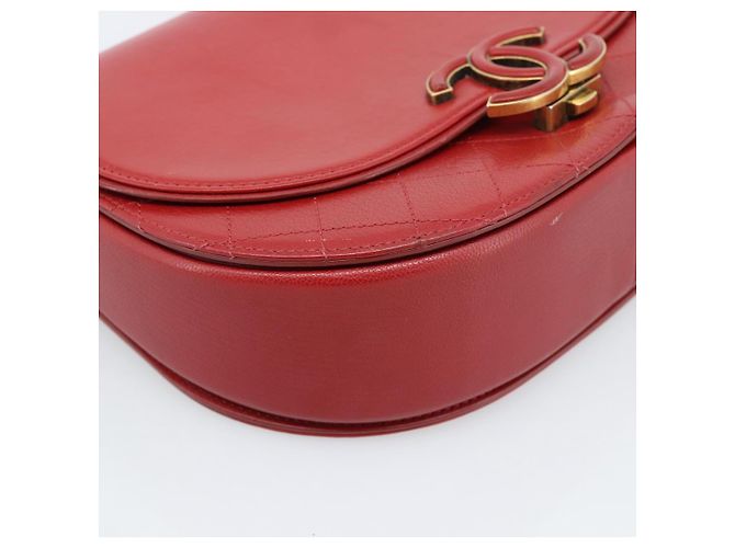 CHANEL Chain Shoulder Bag Calf Skin Red CC - view 13
