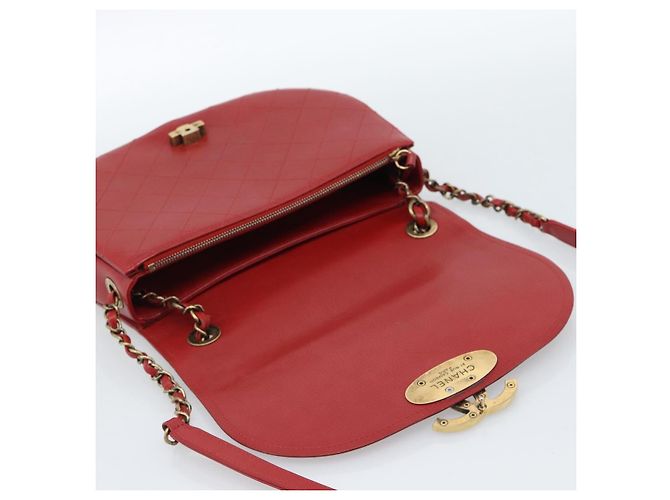 CHANEL Chain Shoulder Bag Calf Skin Red CC - view 16