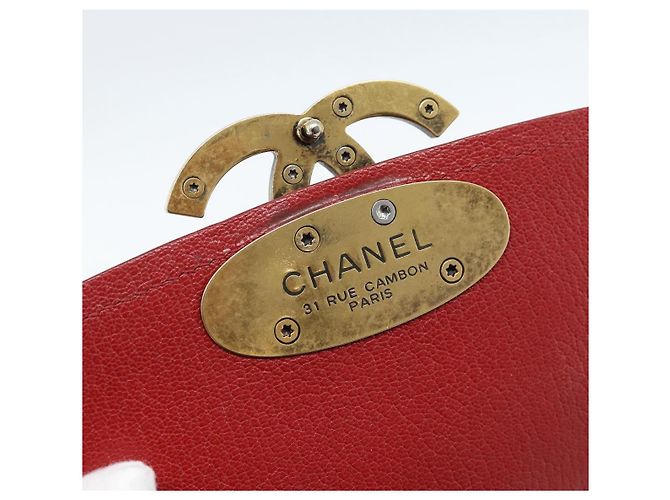 CHANEL Chain Shoulder Bag Calf Skin Red CC - view 17