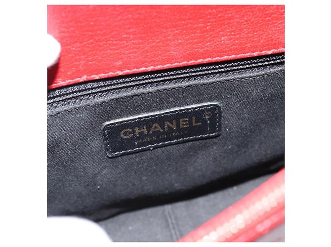 CHANEL Chain Shoulder Bag Calf Skin Red CC - view 18
