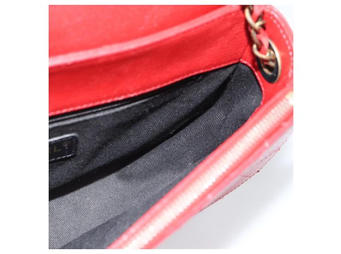 CHANEL Chain Shoulder Bag Calf Skin Red CC - view 20