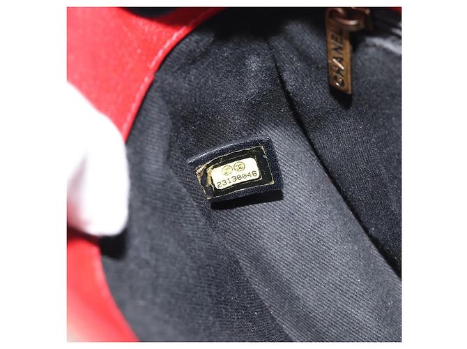 CHANEL Chain Shoulder Bag Calf Skin Red CC - view 27