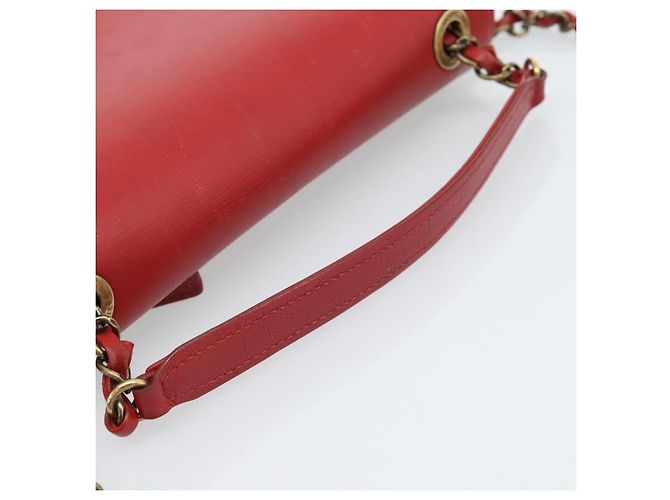 CHANEL Chain Shoulder Bag Calf Skin Red CC - view 7