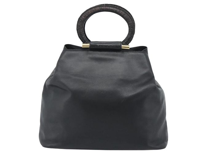 Céline CELINE Hand Bag Leather Black Gold - vista 2