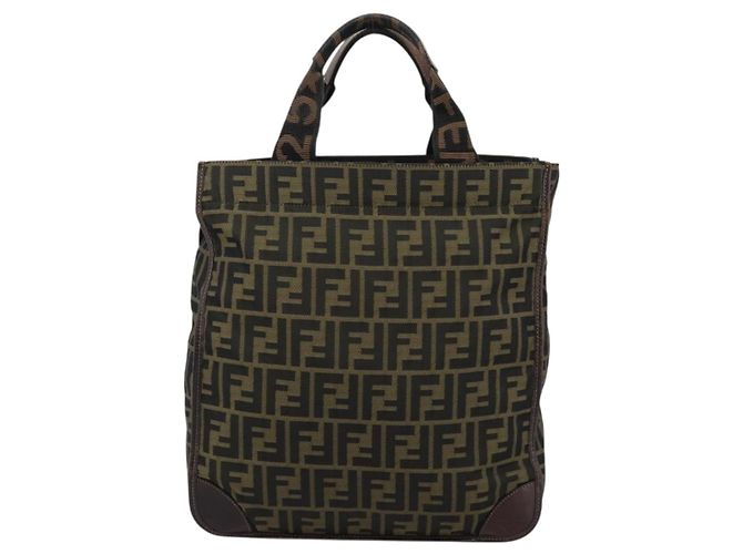 FENDI Zucca Canvas Hand Bag Black Brown - vista 2
