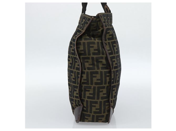 FENDI Zucca Canvas Hand Bag Black Brown - vista 4