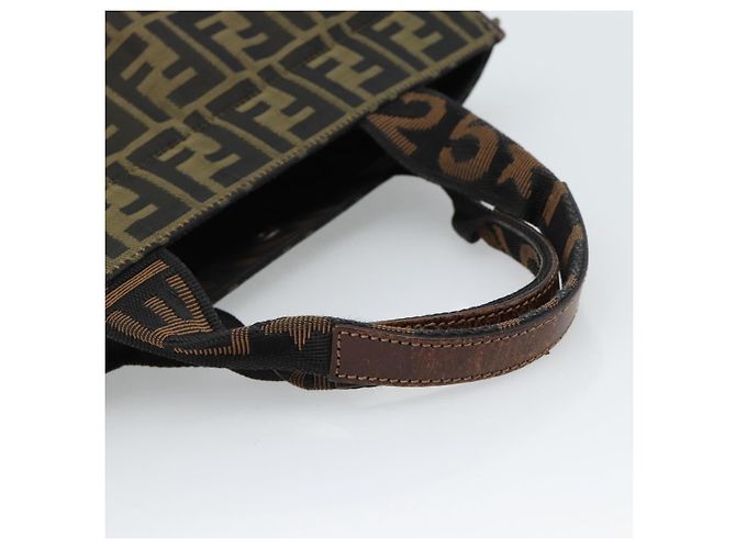FENDI Zucca Canvas Hand Bag Black Brown - vista 7