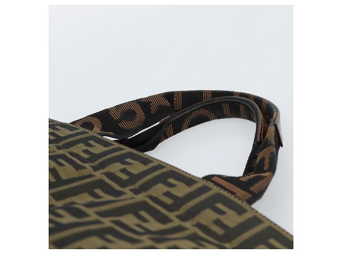 FENDI Zucca Canvas Hand Bag Black Brown - vista 8