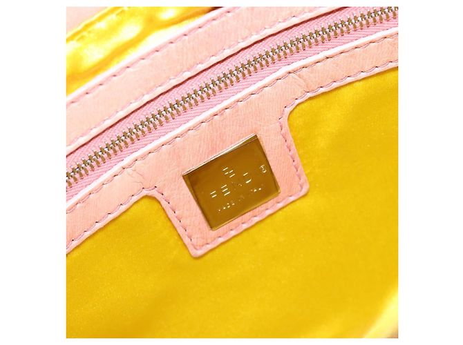 FENDI Mamma Baguette Shoulder Bag Leather Pink Silver - vista 19