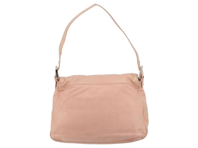 FENDI Mamma Baguette Shoulder Bag Leather Pink Silver - vista 3
