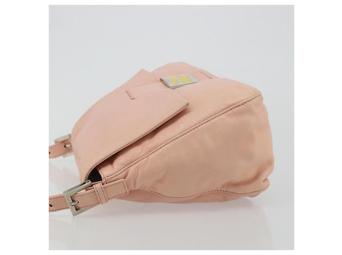 FENDI Mamma Baguette Shoulder Bag Leather Pink Silver - vista 5