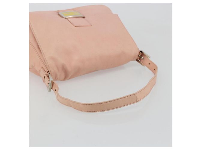 FENDI Mamma Baguette Shoulder Bag Leather Pink Silver - vista 7