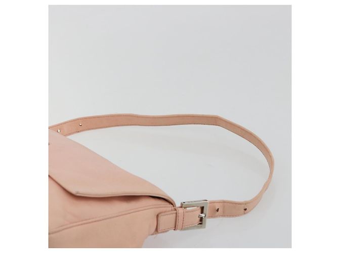 FENDI Mamma Baguette Shoulder Bag Leather Pink Silver - vista 9