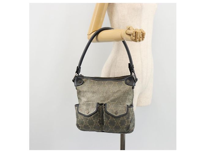 Céline CELINE Paris Macadam Canvas Shoulder Bag Denim Gray Silver - vista 24