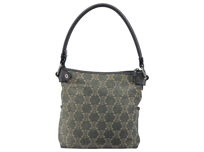 Céline CELINE Paris Macadam Canvas Shoulder Bag Denim Gray Silver - vista 3