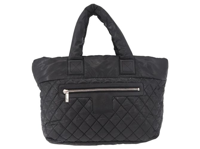 CHANEL Cococoon Tote Bag Nylon Black Silver CC - vista 2