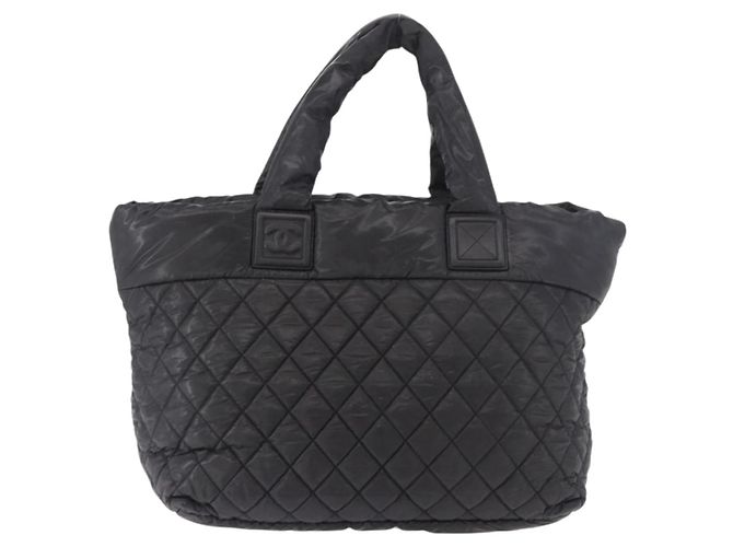 CHANEL Cococoon Tote Bag Nylon Black Silver CC - vista 3
