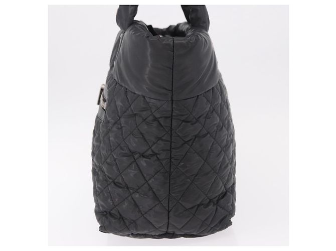 CHANEL Cococoon Tote Bag Nylon Black Silver CC - vista 4