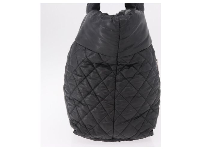 CHANEL Cococoon Tote Bag Nylon Black Silver CC - vista 5