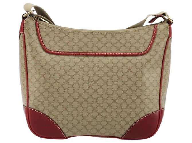 Céline CELINE Macadam Canvas Shoulder Bag PVC Leather Beige Gold - vista 2