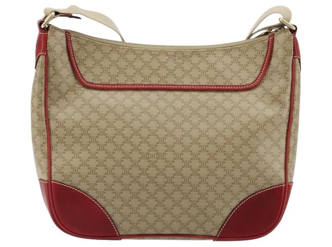 Céline CELINE Macadam Canvas Shoulder Bag PVC Leather Beige Gold - vista 3