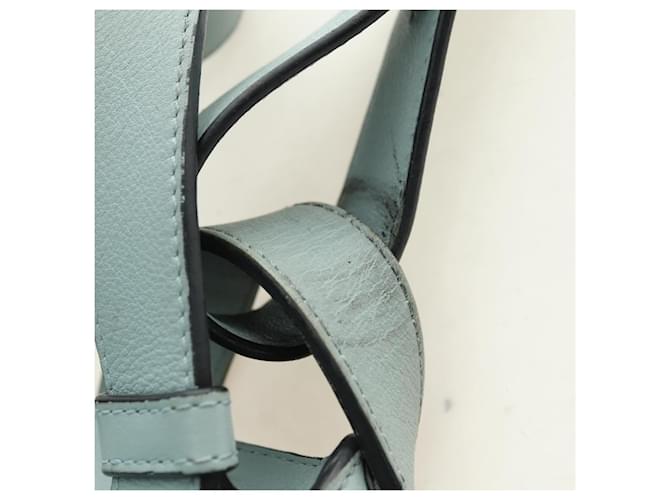 LOEWE Hammock Medium Hand Bag Leather 2way Light Blue Silver - vista 10