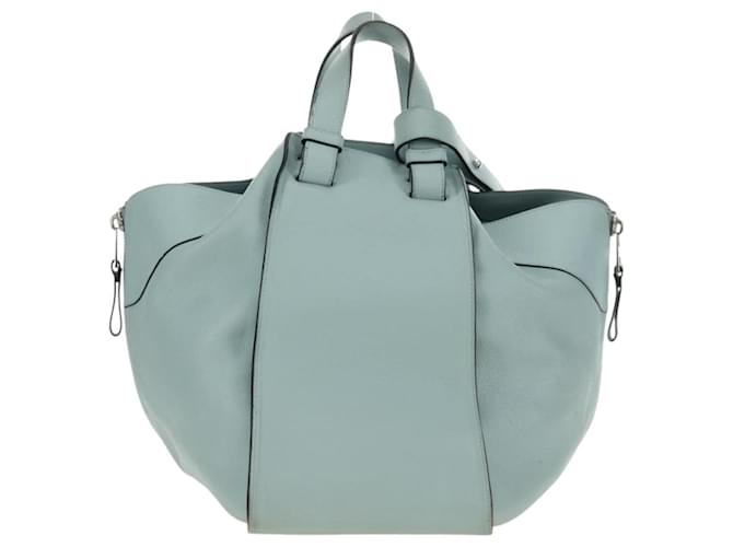 LOEWE Hammock Medium Hand Bag Leather 2way Light Blue Silver - vista 2