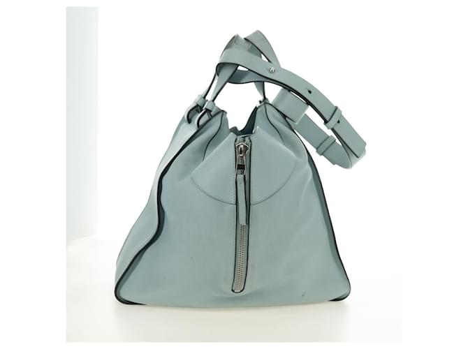 LOEWE Hammock Medium Hand Bag Leather 2way Light Blue Silver - vista 4