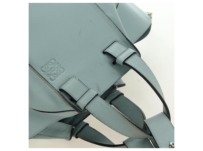 LOEWE Hammock Medium Hand Bag Leather 2way Light Blue Silver - vista 7