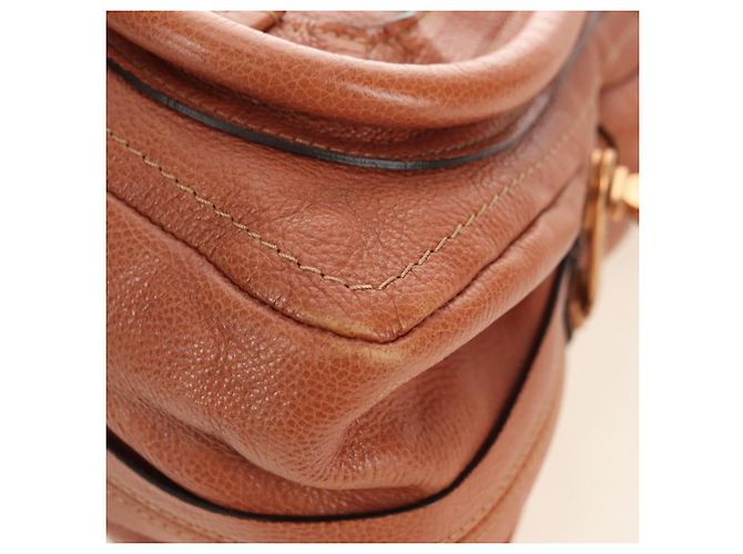 Chloé Chloe Paraty Hand Bag Leather 2way Brown Gold - vista 16