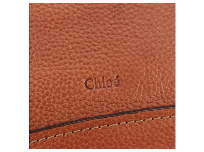 Chloé Chloe Paraty Hand Bag Leather 2way Brown Gold - vista 19
