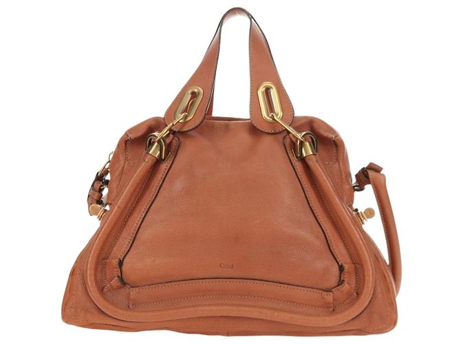 Chloé Chloe Paraty Hand Bag Leather 2way Brown Gold - vista 2
