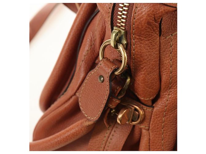 Chloé Chloe Paraty Hand Bag Leather 2way Brown Gold - vista 20
