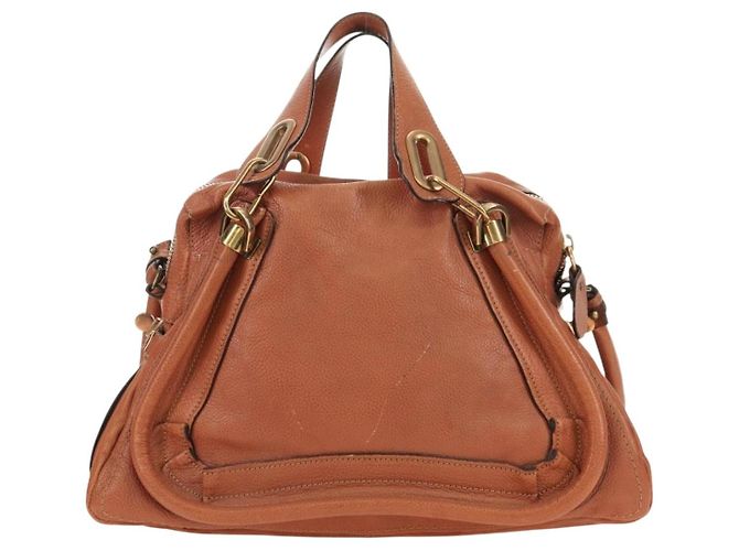 Chloé Chloe Paraty Hand Bag Leather 2way Brown Gold - vista 3