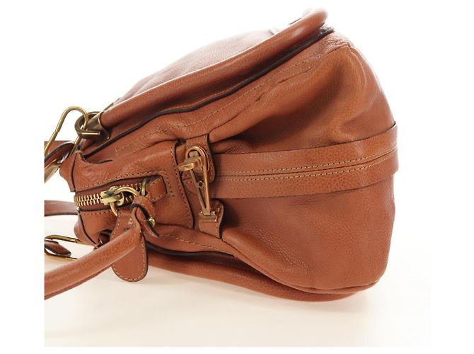 Chloé Chloe Paraty Hand Bag Leather 2way Brown Gold - vista 5