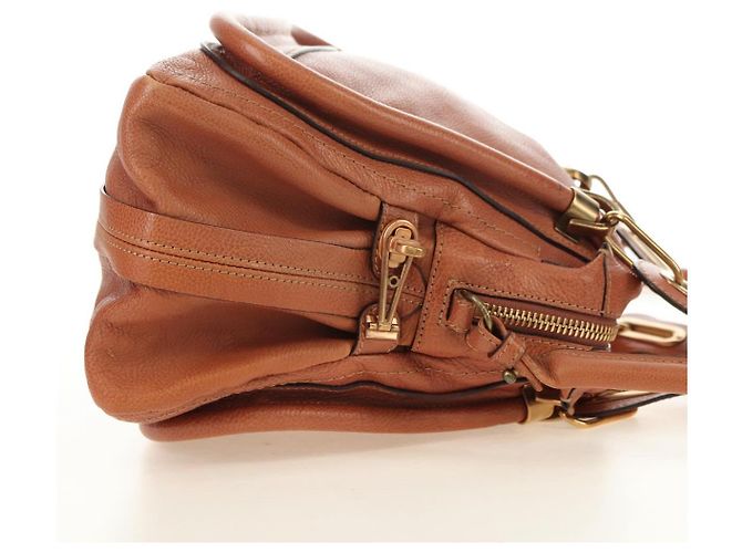 Chloé Chloe Paraty Hand Bag Leather 2way Brown Gold - vista 6