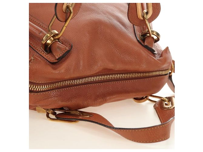 Chloé Chloe Paraty Hand Bag Leather 2way Brown Gold - vista 7