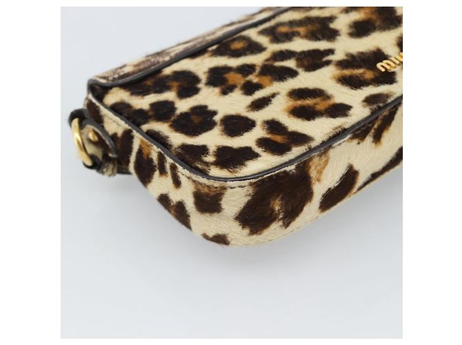 Miu Miu Shoulder Bag Harako leather Beige Gold - vista 13