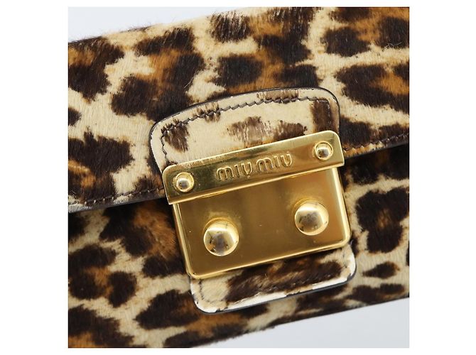 Miu Miu Shoulder Bag Harako leather Beige Gold - vista 14